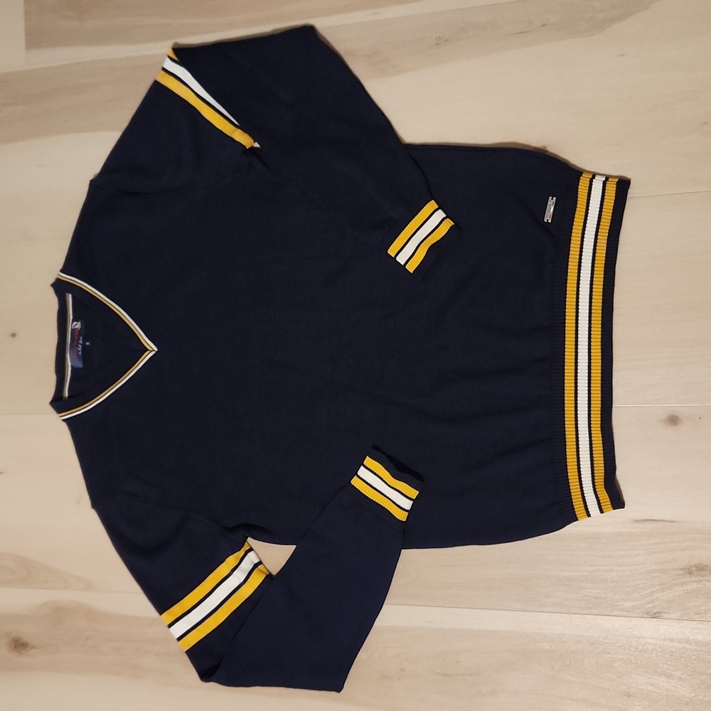 Giorgio Di Mare Sweater Men Small Blue Pullover Knitwear V Neck